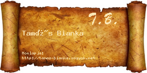 Tamás Bianka névjegykártya